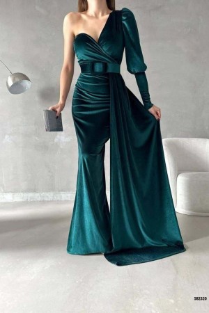 230002 "Emerald green" "Evening dress"