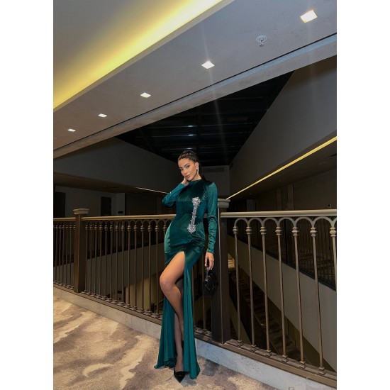 230032 "Emerald green" "Evening dress"