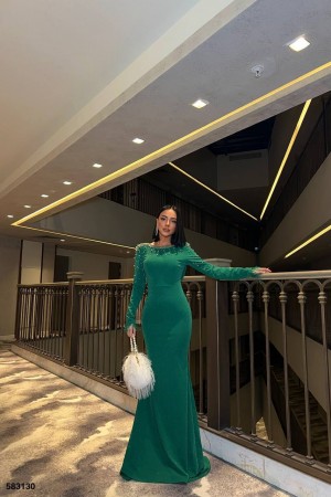 230071 "Emerald green" "Evening dress"