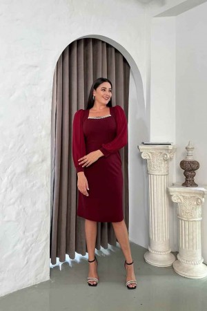 230212 Burgundy DRESS