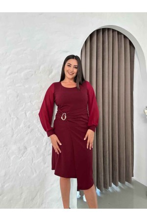 230217 Burgundy DRESS