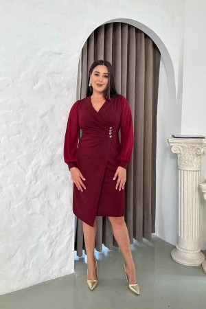 230248 Burgundy DRESS