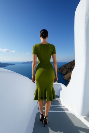 230459 GREEN DRESS