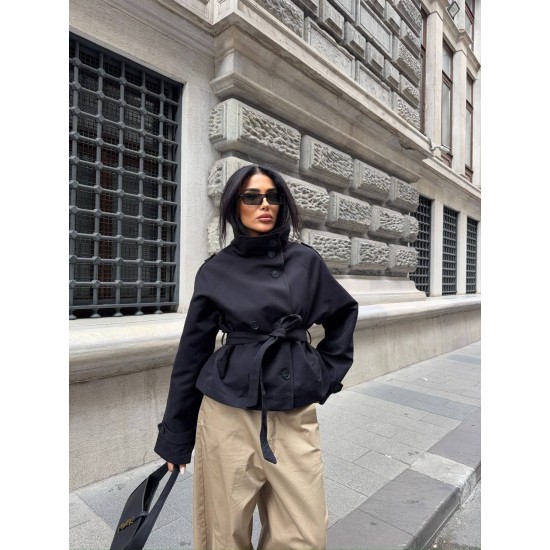 230509 SİYAH TRENÇKOT