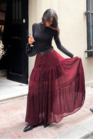 230723 Burgundy SKIRT