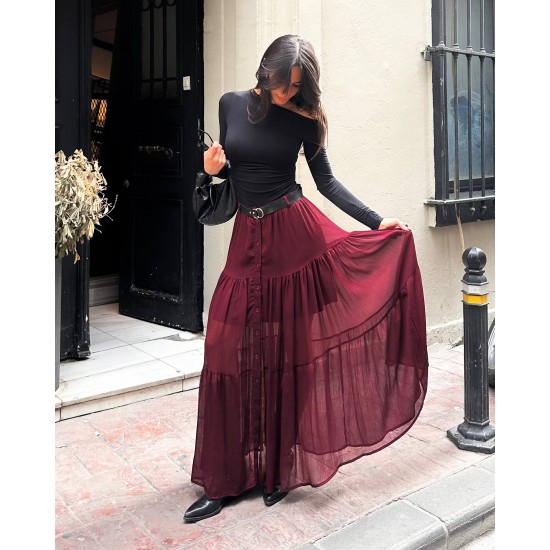 230723 Burgundy SKIRT