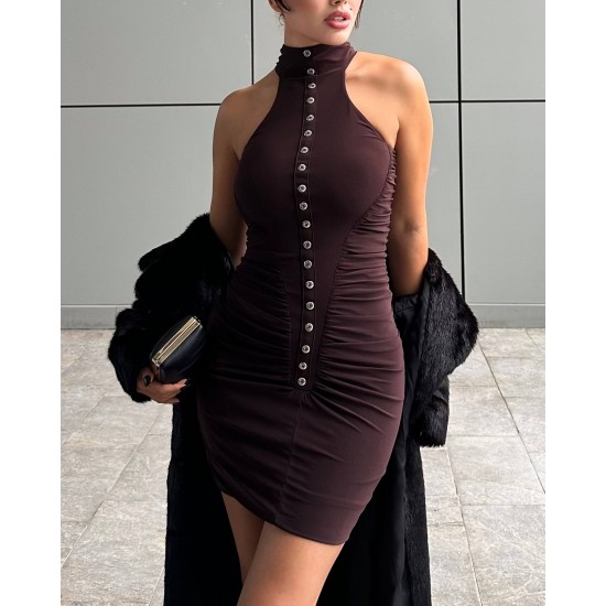 230736 KAHVE ELBİSE