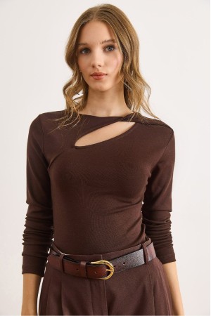 230754 COFFEE BLOUSE