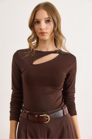 230754 COFFEE BLOUSE