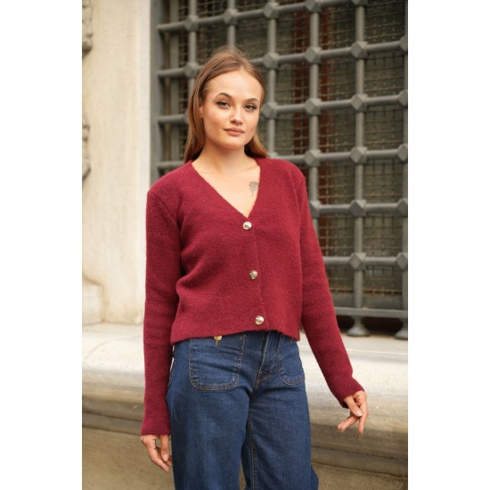 230775 Burgundy CARDIGAN