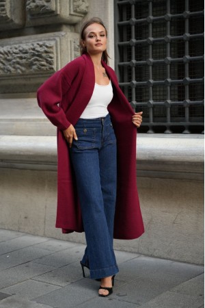 230805 Burgundy CARDIGAN