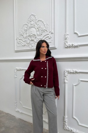 230864 Burgundy CARDIGAN
