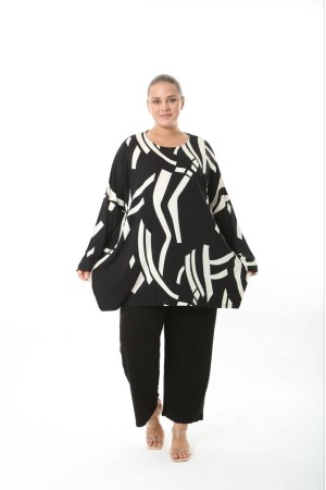 231194 DESENLİ BLUZ YELEK