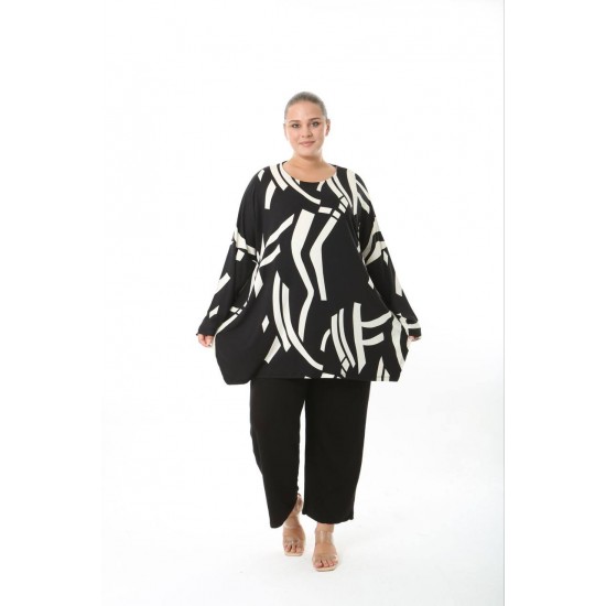 231194 DESENLİ BLUZ YELEK