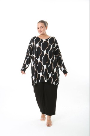 231195 DESENLİ BLUZ YELEK