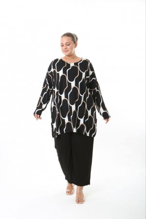 231195 DESENLİ BLUZ YELEK