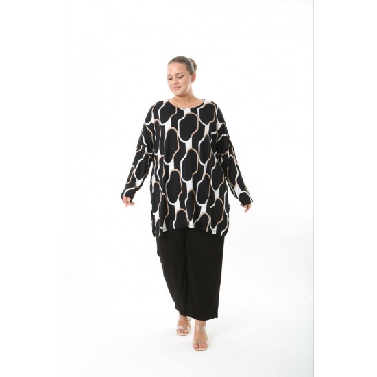 231195 DESENLİ BLUZ YELEK