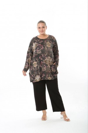 231196 DESENLİ BLUZ YELEK