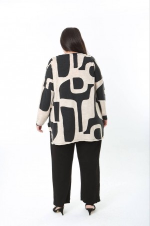 231198 DESENLİ BLUZ YELEK