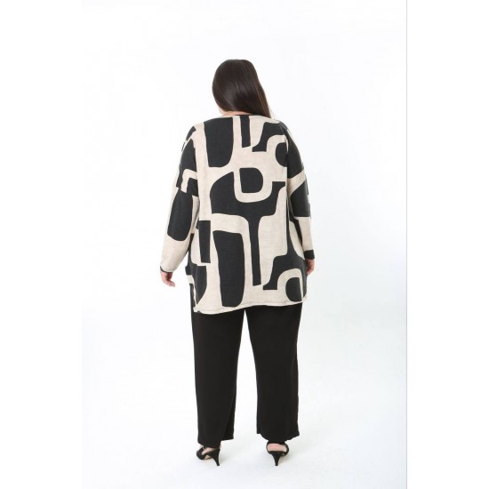 231198 DESENLİ BLUZ YELEK