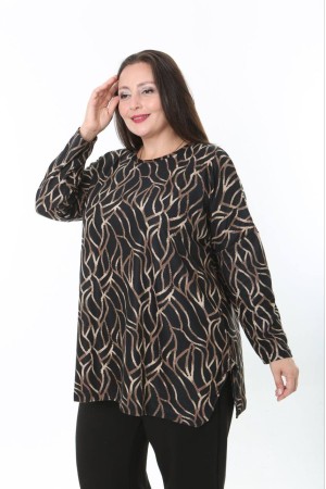 231208 DESENLİ BLUZ YELEK