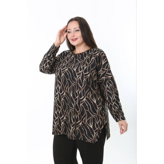 231208 DESENLİ BLUZ YELEK