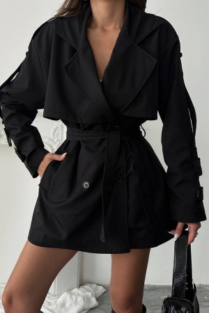 231314 SİYAH TRENÇKOT