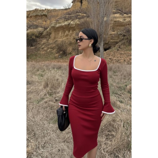 231375 Burgundy DRESS