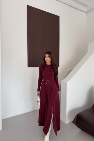 231499 Burgundy DRESS