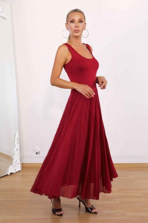 231519 Burgundy DRESS