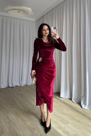 231597 BORDO ELBİSE