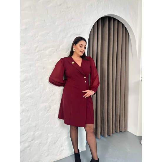 231780 Burgundy DRESS