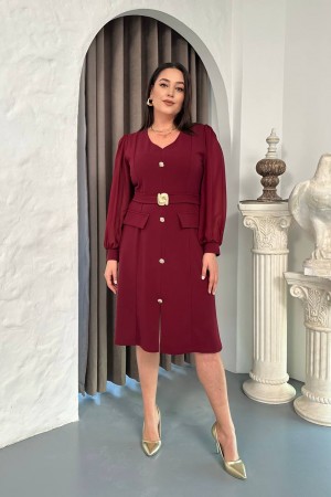 231793 Burgundy DRESS