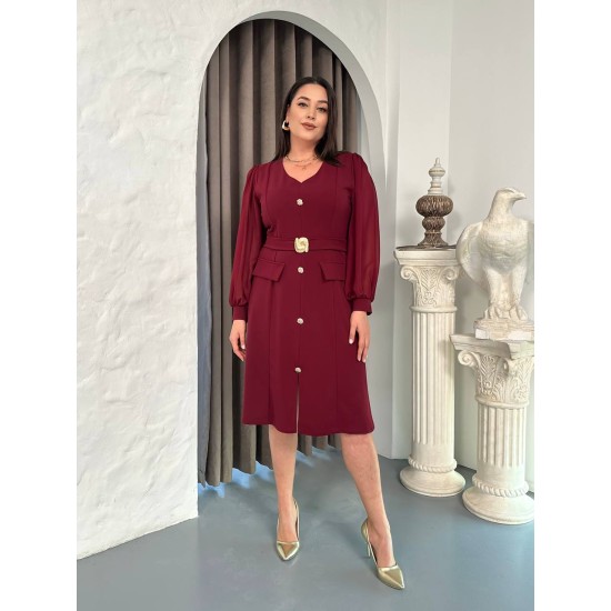 231793 Burgundy DRESS