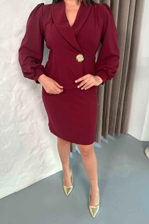 231801 Burgundy DRESS