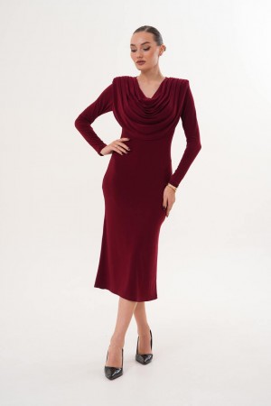 231913 Burgundy DRESS