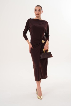 231921 KAHVE ELBİSE