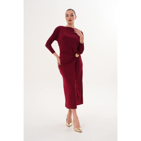 231922 Burgundy DRESS