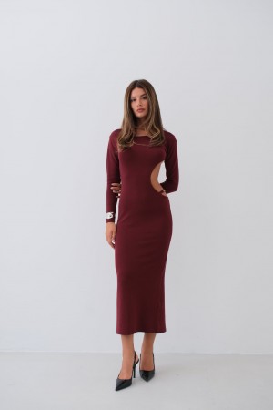 F42912943276215 Burgundy DRESS