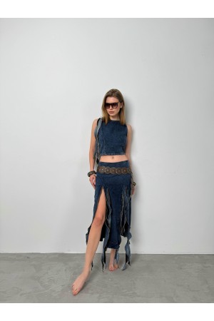 F42913337311415 BLUE SKIRT