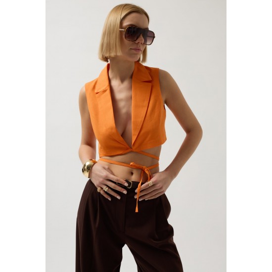 F42913433878711 ORANGE WAISTCOAT