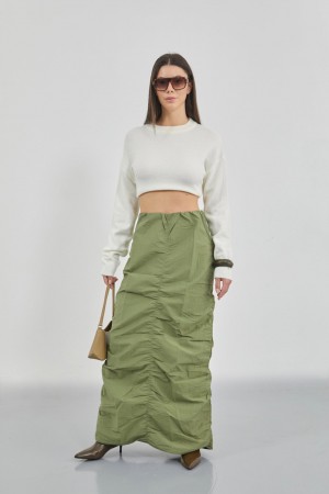 F42913627275447 KHAKI SKIRT