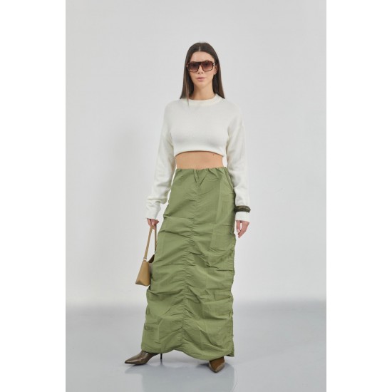 F42913627275447 KHAKI SKIRT