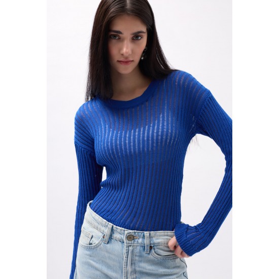 F43287978606775 "SAKS MAVİSİ" BLOUSE