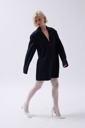 F43287994040503 LACİVERT ELBİSE