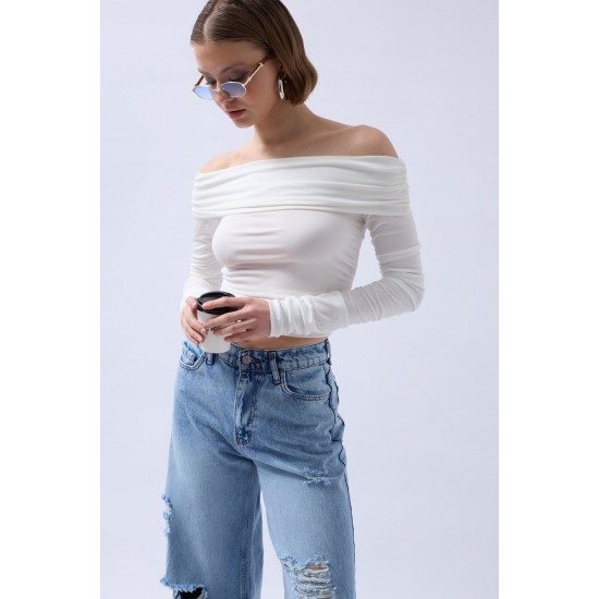 F44295031029943 BEYAZ BLUZ