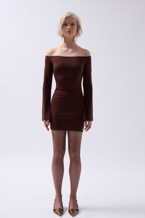 F44398212743351 BROWN DRESS