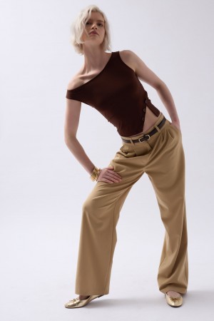 F44402797084855 BROWN BLOUSE