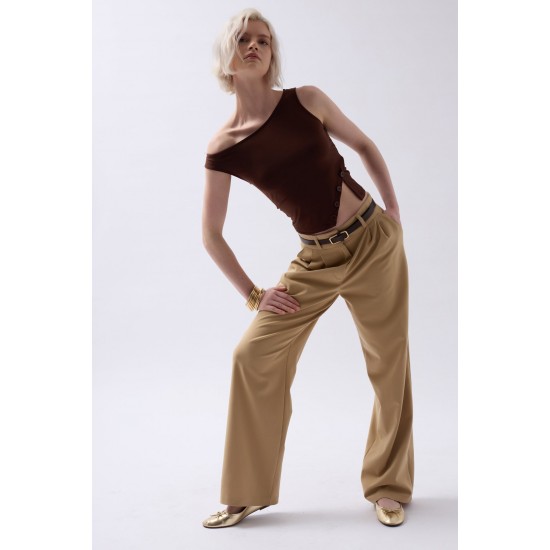 F44402797117623 BROWN BLOUSE