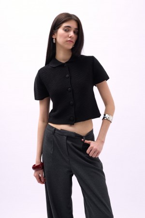 F44423734853815 SİYAH BLUZ